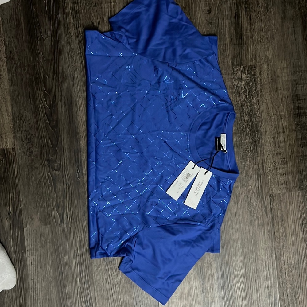 Versace Collection T-shirt girocollo color Blue Medio. New
